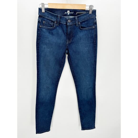 7 For All Mankind Gwenevere Dark Wash Blue Denim Skinny‎ Jeans Women's Size 28 - Picture 9 of 9
